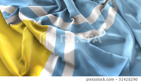 Tuva Flag Ruffled Beautifully Waving Tuva Flag Ruffled Beautifully Waving 31428290