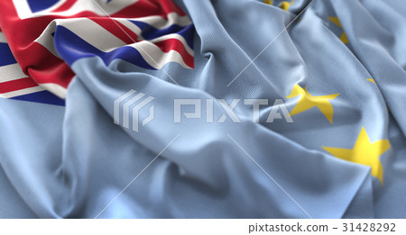 Tuvalu Flag Ruffled Beautifully Waving Tuvalu Flag Ruffled Beautifully Waving 31428292