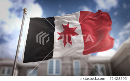 Udmurtia Flag 3D Rendering on Blue Sky Udmurtia Flag 3D Rendering on Blue Sky 31428293