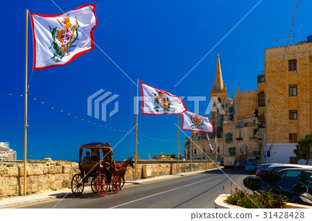 Decorated street in old town of Valletta, Malta Decorated street in old town of Valletta, Malta 31428428