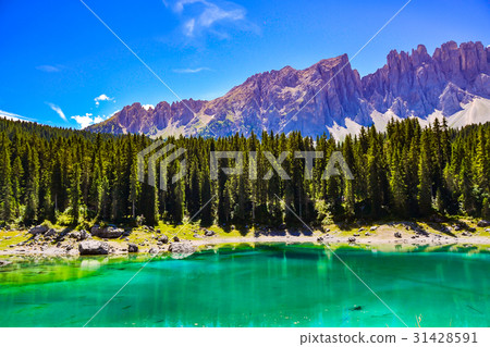 Blue Lake of Italy in the mountains, Valtournenche 31428591