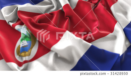 Costa Rica Flag Ruffled Beautifully Waving 31428930
