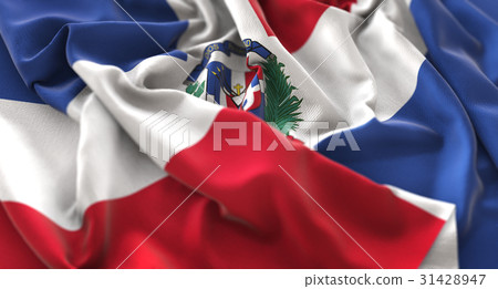 Dominican Republic Flag Ruffled Beautifully Waving Dominican Republic Flag Ruffled Beautifully Waving 31428947