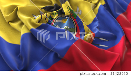 Ecuador Flag Ruffled Beautifully Waving Ecuador Flag Ruffled Beautifully Waving 31428950