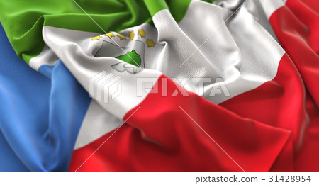 Equatorial Guinea Flag Ruffled Beautifully Waving 31428954