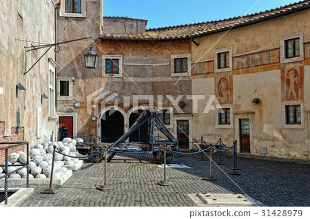 The courtyard of Sant'Angelo castle in Rome, The courtyard of Sant'Angelo castle in Rome, 31428979