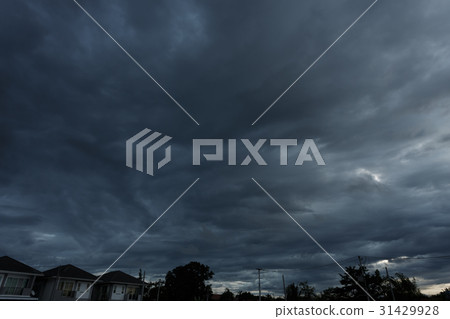 dramatic moody dark storm cloud sky 31429928