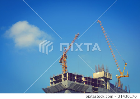 machinery crane working in construction site machinery crane working in construction site 31430170