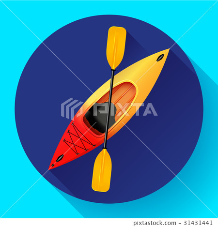 Kayak and paddle icon vector. Outdoor activities Kayak and paddle icon vector. Outdoor activities 31431441