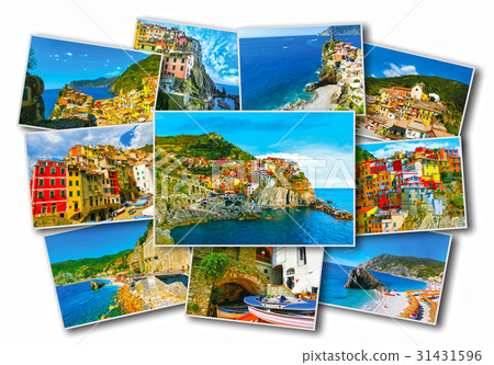 Collage of Cinque Terre photos in Italy Collage of Cinque Terre photos in Italy 31431596
