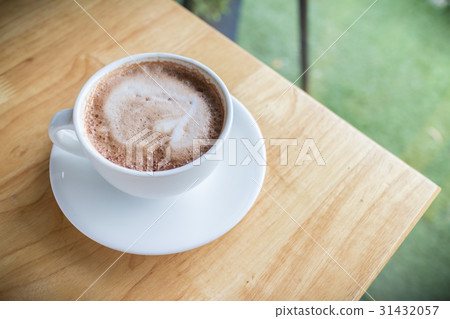 hot coffee mocha with foam milk in cafe hot coffee mocha with foam milk in cafe 31432057