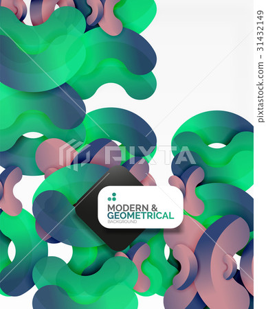 Abstract color geometric round shapes on white 31432149