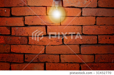 Red Brick Wall and Light Bulb Red Brick Wall and Light Bulb 31432770