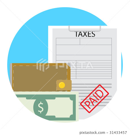 Taxes paid, money saved icon flat Taxes paid, money saved icon flat 31433457