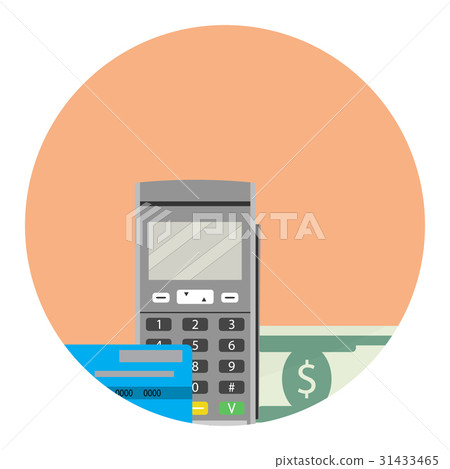 Payment by credit card icon app flat 31433465