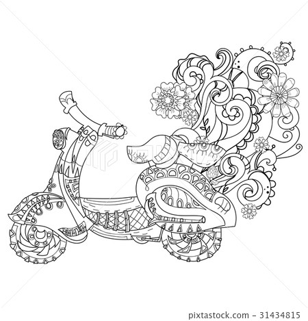 Motor scooter doodle Motor scooter doodle 31434815