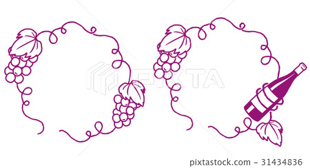 Grape and wine frame set 31434836