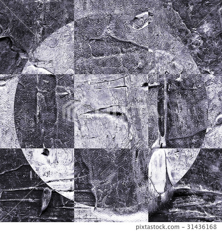 Grunge textured abstract checkered pattern 31436168