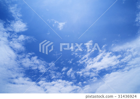 Blue sky and white clouds background material 31436924