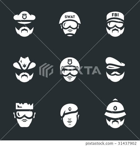 Vector Set of Police People Icons. 31437902