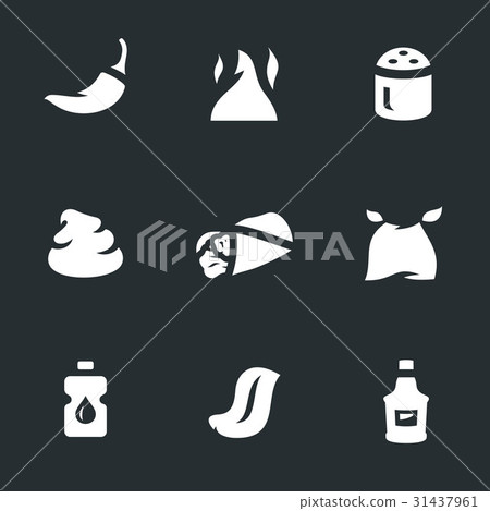 Vector Set of Spicy Food Icons. 31437961