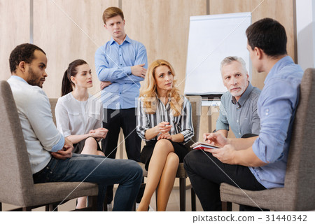 Nice pleasant people participating in the group 31440342