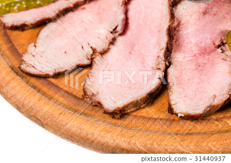 Delicious sliced roast beef. Delicious sliced roast beef. 31440937