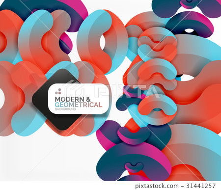Abstract color geometric round shapes on white 31441257