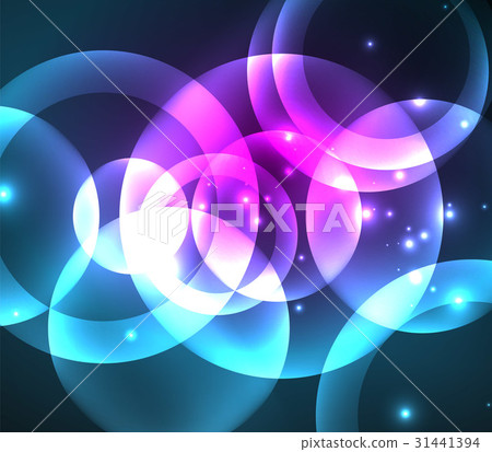 Glowing shiny overlapping circles composition on 31441394