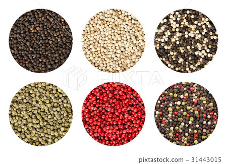Six variations of peppercorns in circles Six variations of peppercorns in circles 31443015
