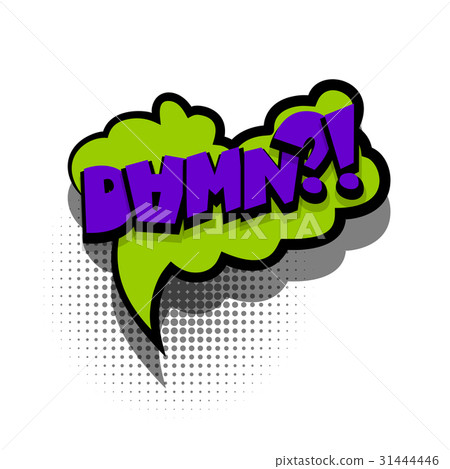 Comic text speech bubble phrase damn 31444446