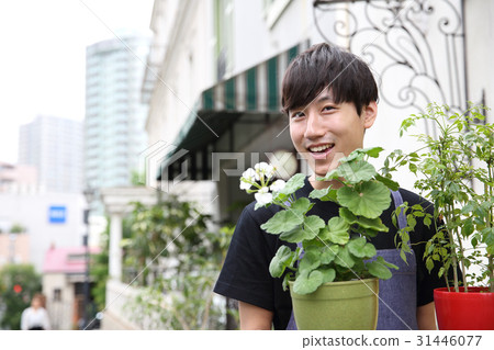 Men with flowerpots Men with flowerpots 31446077