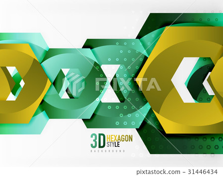 Vector 3d hexagon background - Stock Illustration [31446434] - PIXTA
