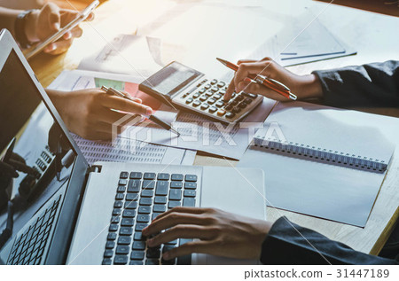 teamwork  business woman accounting concept 31447189