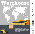 Warehouse banner with forklift truck 31449039