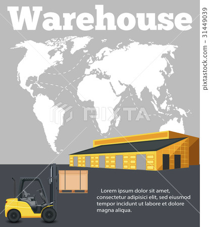 Warehouse banner with forklift truck Warehouse banner with forklift truck 31449039