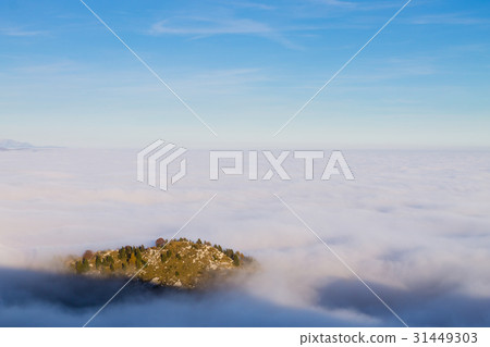 Carpet of clouds from mountain top 31449303