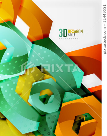 Vector 3d hexagon background - Stock Illustration [31449551] - PIXTA