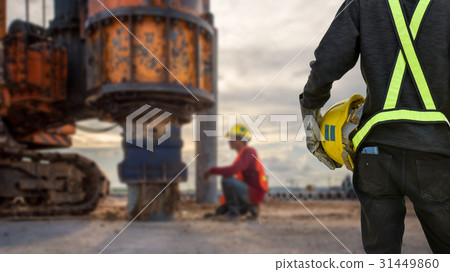 Civil engineer inspection construction site concre 31449860