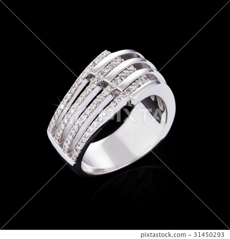 Diamond ring on black background 31450293