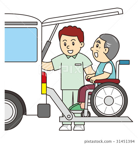 Elderly people riding nursing care vehicles 31451394