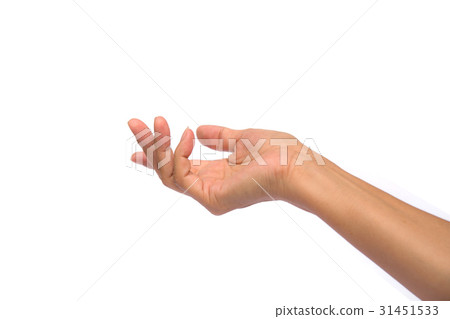 Woman open hand isolated on white background Woman open hand isolated on white background 31451533