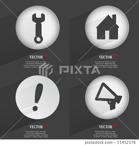 Set of one-color web buttons flat design. Simple c 31452576