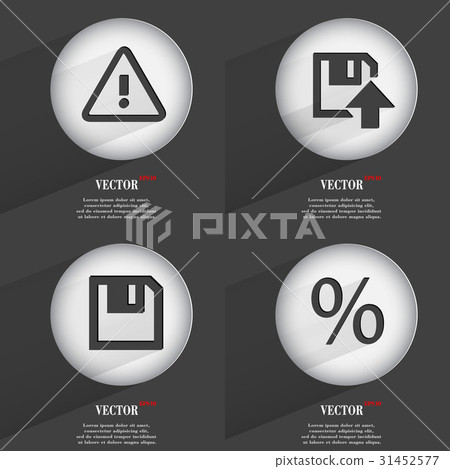 Set of one-color web buttons flat design. Simple c Set of one-color web buttons flat design. Simple c 31452577