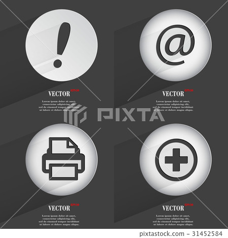 Set of one-color web buttons flat design. Simple c Set of one-color web buttons flat design. Simple c 31452584