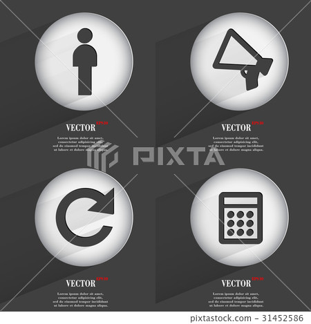 Set of one-color web buttons flat design. Simple c Set of one-color web buttons flat design. Simple c 31452586