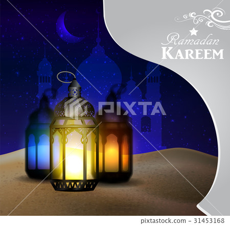 lanterns stands in the desert at night sky 31453168