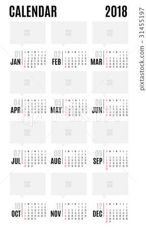 2018 Vector Calendar modern simple design 31455197
