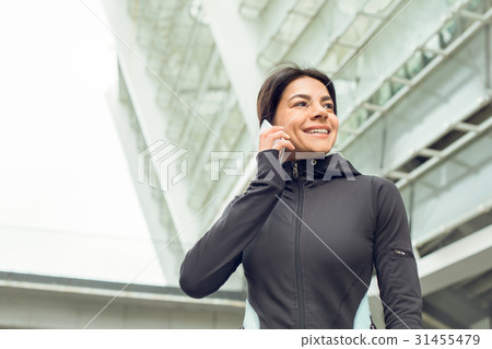 Young woman active exercise workout on street Young woman active exercise workout on street 31455479