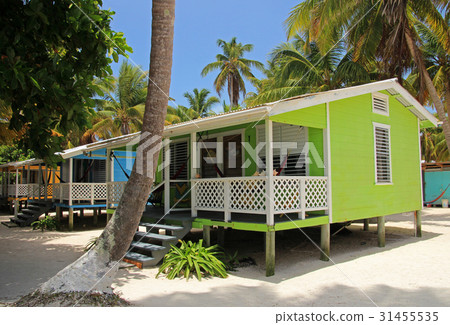 Cabins on stilts on the small island of Tobacco Cabins on stilts on the small island of Tobacco 31455535